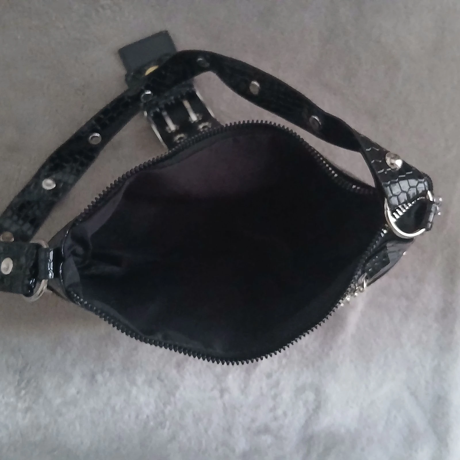 Bolsa baguete preta – Estilo Rock / Y2K / Grunge – photo 3